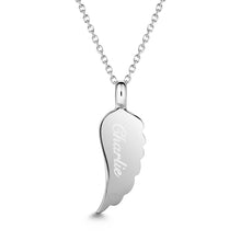 Load image into Gallery viewer, Angel Wing Urn Ashes Necklace - Silver