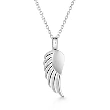 Load image into Gallery viewer, Angel Wing Urn Ashes Necklace - Silver