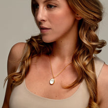Load image into Gallery viewer, Mother Of Pearl Oval Locket - Gold