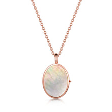 Load image into Gallery viewer, Mother Of Pearl Oval Locket - Rose Gold