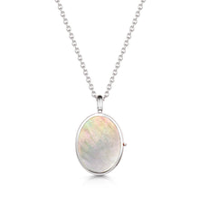Load image into Gallery viewer, Mother Of Pearl Oval Locket - Silver