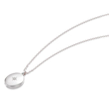Load image into Gallery viewer, Oval Locket With Clear Crystal - Silver
