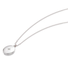 Load image into Gallery viewer, Oval Locket With Clear Crystal - Silver
