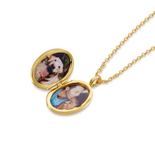 Load image into Gallery viewer, Oval Locket With Clear Crystal - Gold