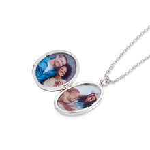 Load image into Gallery viewer, Large Silver Oval Locket With Clear Crystal