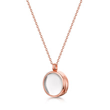Load image into Gallery viewer, Floating Round Memory Locket - Rose Gold
