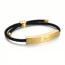 Load image into Gallery viewer, Chunky Bar Rope Fingerprint Bracelet Men Gold