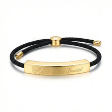 Load image into Gallery viewer, Chunky Bar Rope Fingerprint Bracelet Men Gold