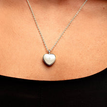 Load image into Gallery viewer, Large Crystal Heart Urn Ashes Necklace – Silver