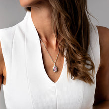 Load image into Gallery viewer, Large Organic Teardrop Ashes Resin Necklace - Silver