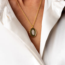 Load image into Gallery viewer, Fingerprint Oval Locket - Gold