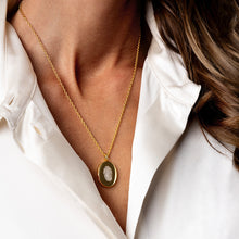 Load image into Gallery viewer, Fingerprint Oval Locket - Gold