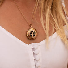 Load image into Gallery viewer, Large Tree of Life Personalised Locket – Rose Gold