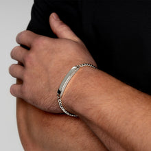 Load image into Gallery viewer, Legacy Name Bar Urn With Cuban Chain Bracelet - Silver