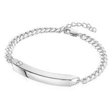 Load image into Gallery viewer, Legacy Name Bar Urn With Cuban Chain Bracelet - Silver