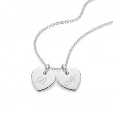 Load image into Gallery viewer, Little Twin Heart Personalised Necklace – Silver
