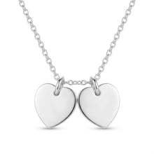 Load image into Gallery viewer, Little Twin Heart Personalised Necklace – Silver