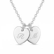 Load image into Gallery viewer, Little Twin Heart Personalised Necklace – Silver