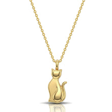 Load image into Gallery viewer, Cat Silhouette Urn Necklace - Gold