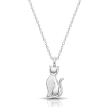 Load image into Gallery viewer, Cat Silhouette Urn Necklace - Silver
