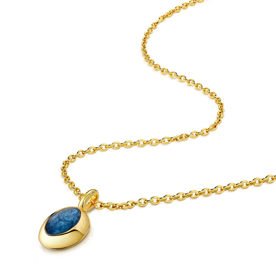 Little Oval Ashes Resin Necklace - Gold