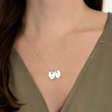 Load image into Gallery viewer, Little Twin Heart Personalised Necklace – Silver