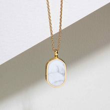 Load image into Gallery viewer, Small Howlite Dog Tag Locket - Gold