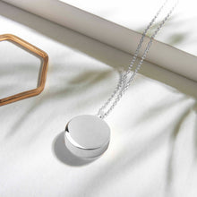 Load image into Gallery viewer, Round Drum Urn Ashes Necklace – Silver