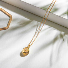 Load image into Gallery viewer, Tiny Crystal Oval Urn Ashes Necklace – Gold