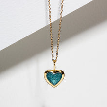 Load image into Gallery viewer, Rounded Heart Ashes Resin Pendant - Gold
