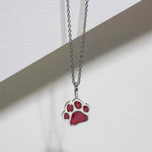 Load image into Gallery viewer, Paw Print Ashes Resin Pendant - Silver