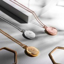 Load image into Gallery viewer, Oval Locket With Clear Crystal - Gold