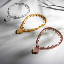 Load image into Gallery viewer, Rope Chain Heart Locket Bracelet - Gold