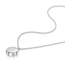 Load image into Gallery viewer, Men's Round Drum Urn Ashes Necklace – Silver