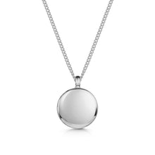 Load image into Gallery viewer, Men's Round Drum Urn Ashes Necklace – Silver