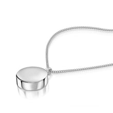 Load image into Gallery viewer, Men's Round Drum Urn Ashes Necklace – Silver