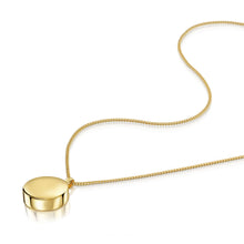 Load image into Gallery viewer, Men's Round Drum Urn Ashes Necklace – Gold