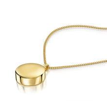 Load image into Gallery viewer, Men's Round Drum Urn Ashes Necklace – Gold