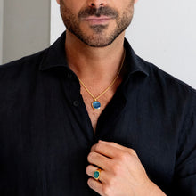 Load image into Gallery viewer, Men’s Round Ashes Resin Necklace - Gold