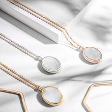 Load image into Gallery viewer, Mother Of Pearl Oval Locket - Silver