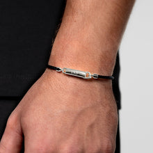 Load image into Gallery viewer, Men's Braided Cord Bracelet With Capsule Urn - Silver