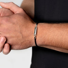 Load image into Gallery viewer, Men's Braided Cord Bracelet With Capsule Urn - Silver