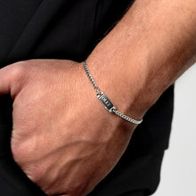 Load image into Gallery viewer, Men's Capsule Urn Bracelet With Cuban Chain - Silver