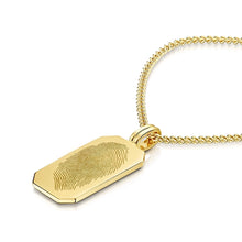 Load image into Gallery viewer, Men's Fingerprint Army Dog Tag Necklace - Gold