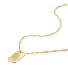 Load image into Gallery viewer, Men's Fingerprint Army Dog Tag Necklace - Gold
