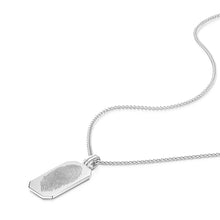 Load image into Gallery viewer, Men's Fingerprint Army Dog Tag Necklace - Silver