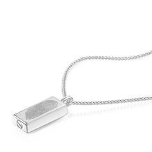 Load image into Gallery viewer, Mens Fingerprint Tall Ingot Urn Necklace Silver