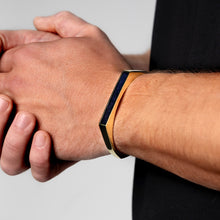Load image into Gallery viewer, Men's Geometric Flat-Top Ashes Resin Bangle - Gold