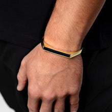 Load image into Gallery viewer, Men's Geometric Flat-Top Ashes Resin Bangle - Gold