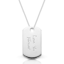 Load image into Gallery viewer, Men’s Handwriting Army Dog Tag Necklace – Silver